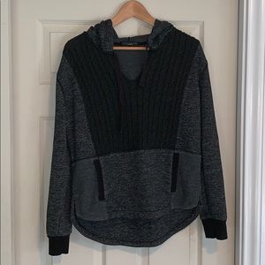 Grey/Black Knit Hoodie